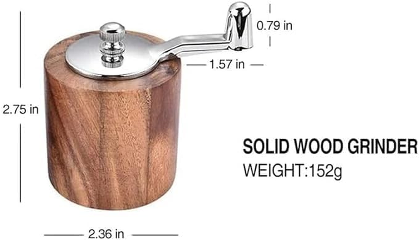 LALOCAPEYO Wood Salt and Pepper Grinder Salt Grinder Pepper Grinder Refillable Salt Pepper Mill Grinder Pepper Grinder with Classic Handle and Adjustable Ceramic Rotor