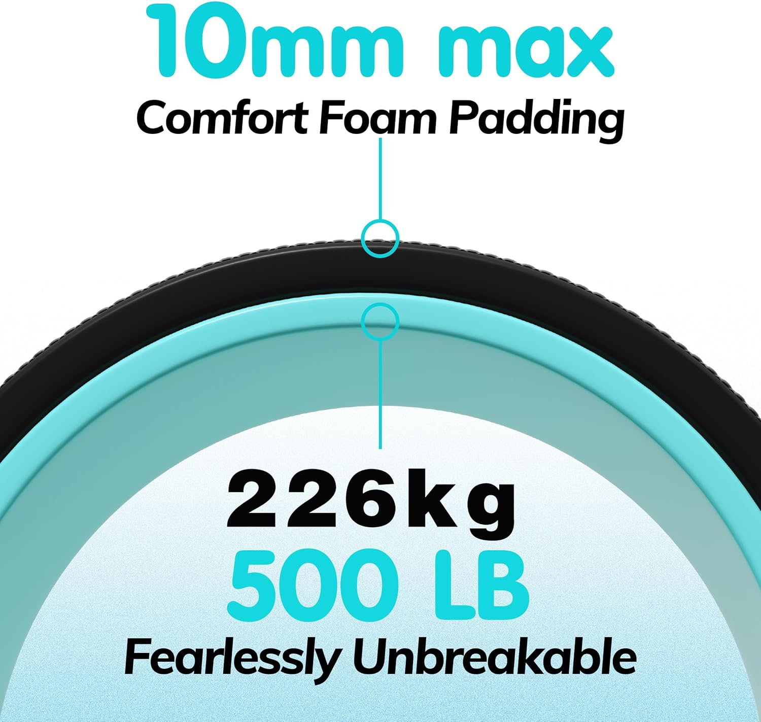 Back Roller Wheel- Foam Padded Back Stretcher Yoga Wheel with Center Spine Cradle-Back Pain & Stretching- Deep Tissue Massage Roller for Physical Therapy & Exercise image number 3
