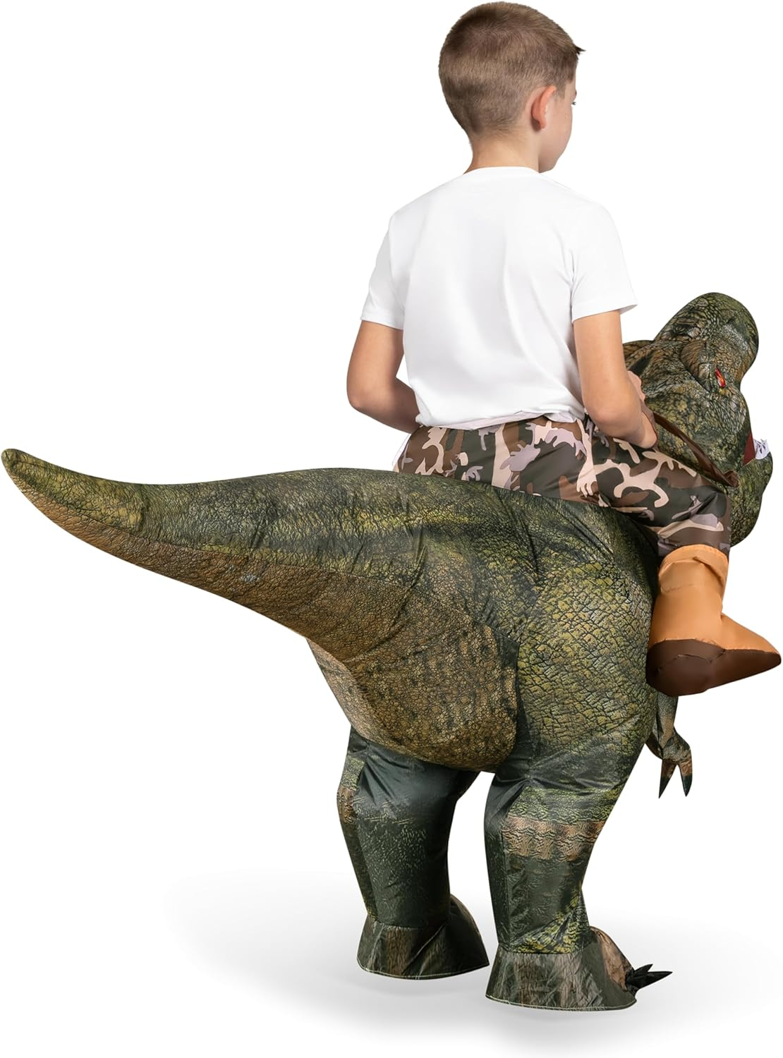 Spooktacular Creations Halloween Inflatable Costume, Adult Dinosaur Costume, Ride-On T-Rex Blow up Costume for Dressup image number 1