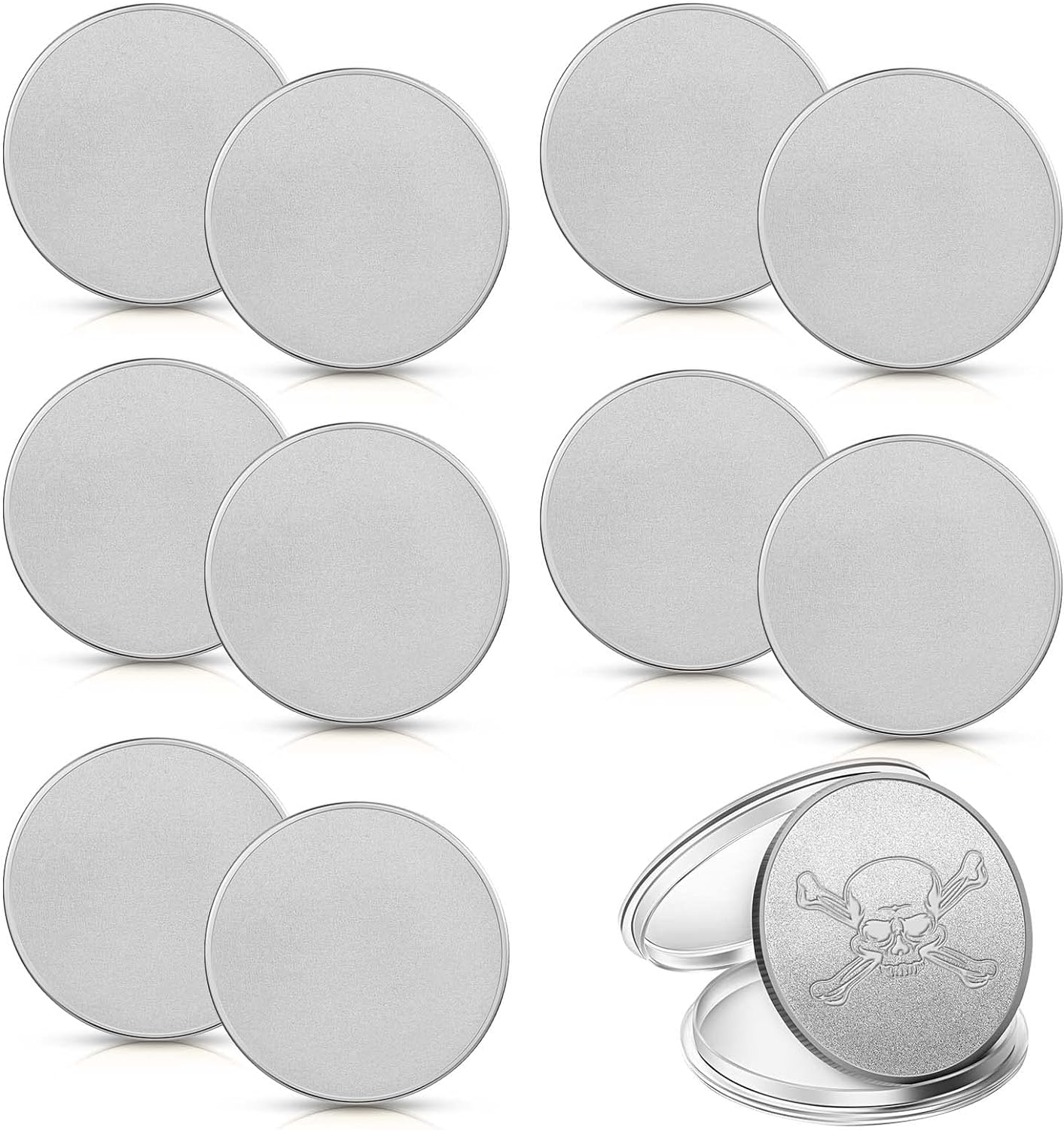Yinkin 10 Pieces Blank Challenge Coin Threaded Edged 40 Mm with Acrylic Protection Box Laser Engravable Pattern for DIY Crafts Birthday Travel Commemorative Collection image number 4