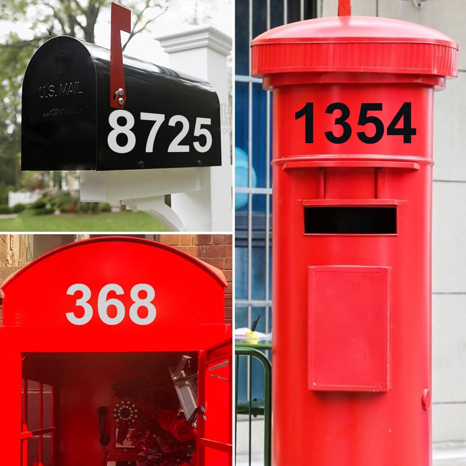 Proxima Direct Reflective Mailbox Numbers - 40 Pcs Waterproof Vinyl Stickers, 3 Inch Self-Adhesive Numbers for Mailbox, Door, Garbage Bins, Address Number image number 5