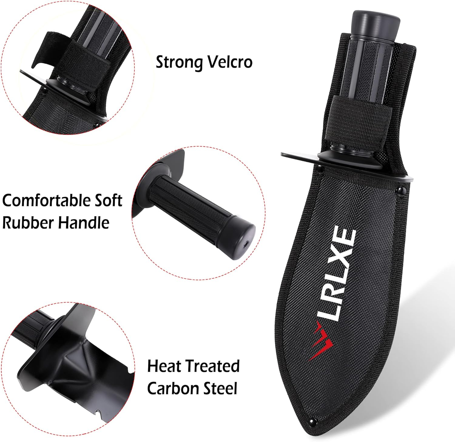 LRLXE Metal Detector Shovel, Sturdy Heavy Duty Double Serrated Edge Digger, Metal Detecting Digging Tool with Sheath for Metal Detection Digging, Garden Accessories for Planting, for Belt Mount image number 6