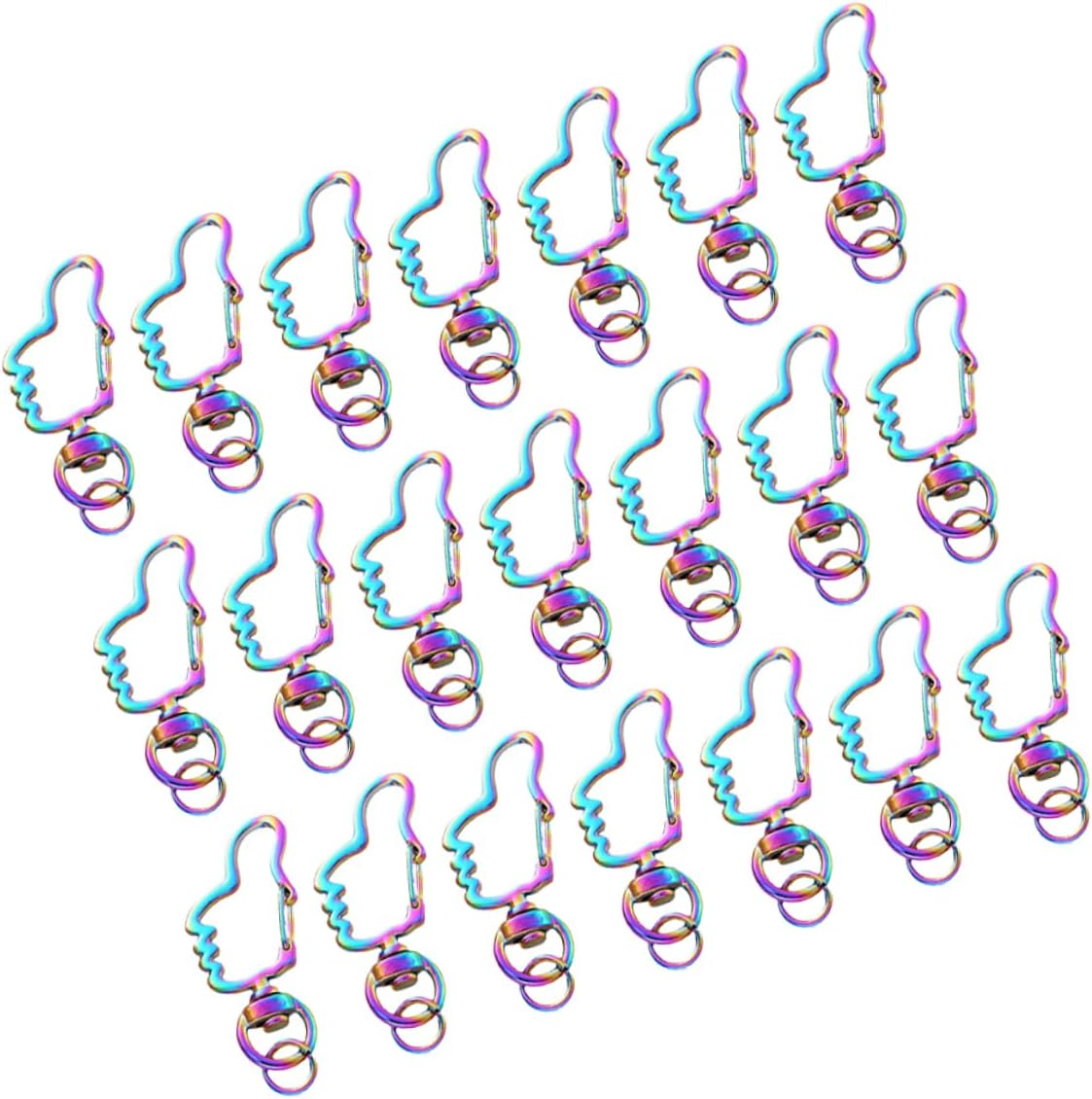 HAPINARY 30Pcs Zinc Alloy Thumb Keychain Detachable Cute Thumb-Shaped Clips for Crafting Bag and Purse Accessories Quick Release Carabiner Design for Women image number 1