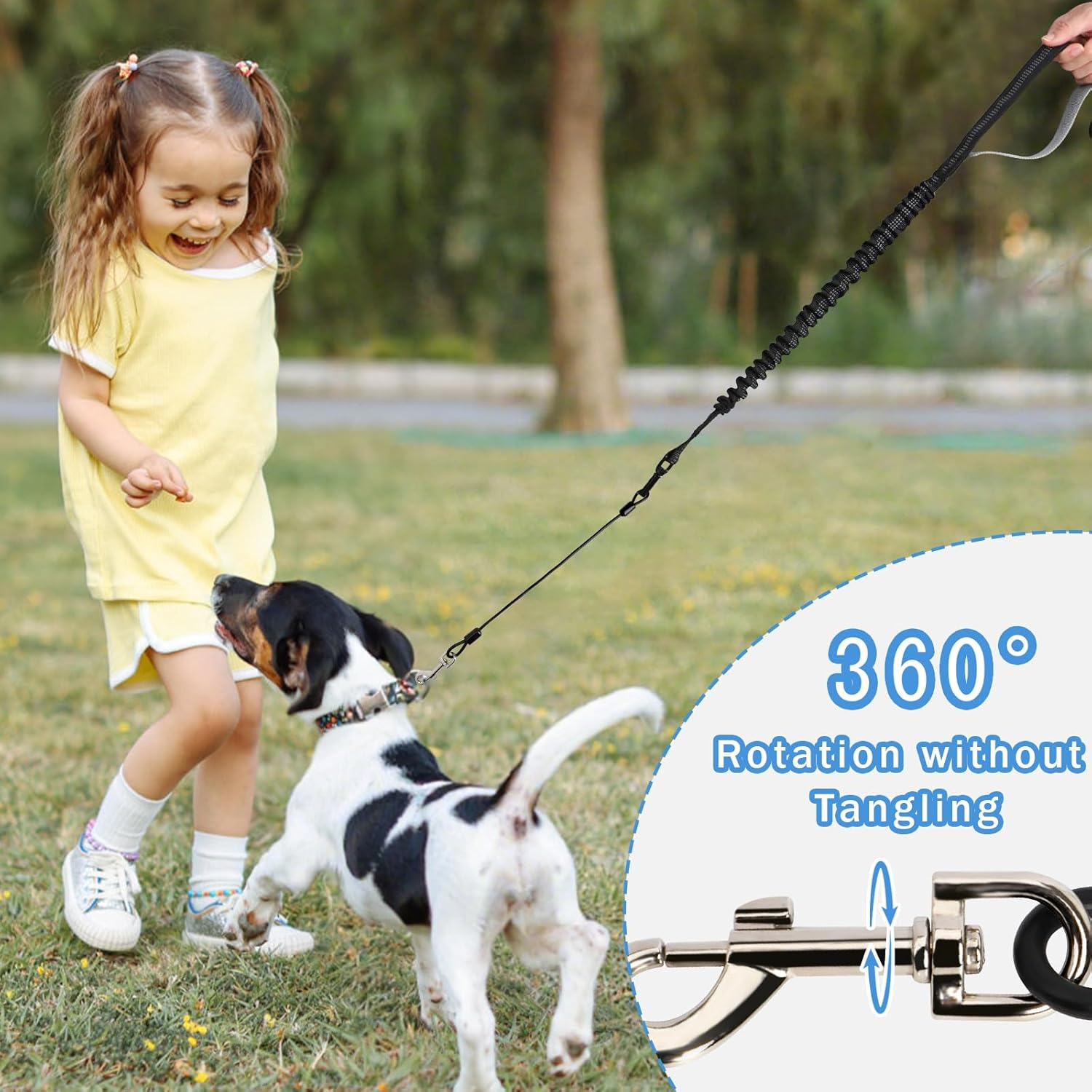 Enbluy Chew Proof Dog Leash - Metal Cable Lead No Tangle Multiple Dog Leashes for Small and Medium Dogs for Collars and Harnesses (1 Pack) image number 4