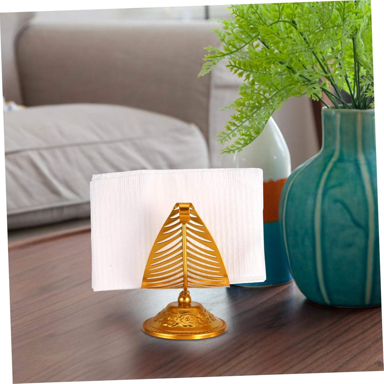 Retro Coast Napkin Holder Metal Paper Napkin Rack Versatile Desktop Tissue Holder for Kitchen image number 1