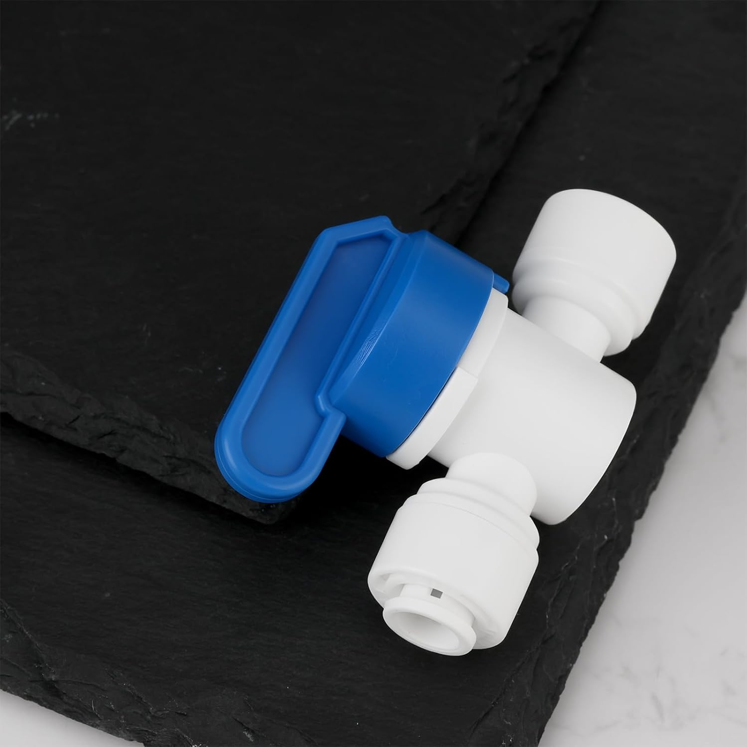 SING F LTD 2Pcs 1/4 Inch Shut off 6.5Mm Straight Connector for RV Camper Reverse Osmosis and Drinking Water 50X36Mm image number 1