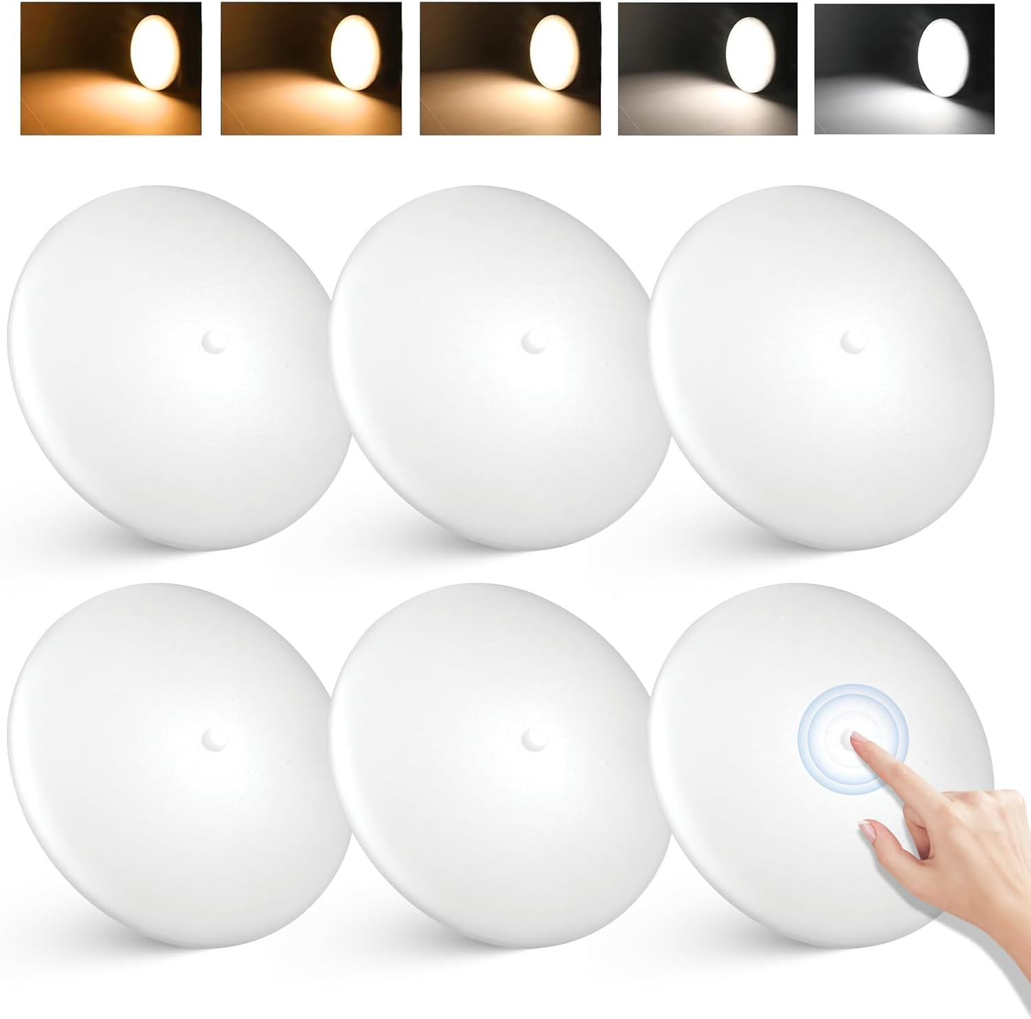 5CCT LED RV Dome Ceiling Lights, On/Off Switch, DC 12V Surface Mount Interior Puck Light for Slim Motorhome, Trailer, Boat, Camper Lighting, 5W, 2700K/3000K/3500K/4000K/5000K, 4.5 Inch, 6 Pack image number 4