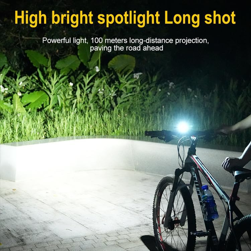 Vortex LD12 Type C USB Aluminum Rechargeable Bike Light Set, 1050 Lumens Super Bright Front and Rear Bicycle LED Road Night Riding Safety High Beam and Low Beam Options Auxiliary Light image number 4
