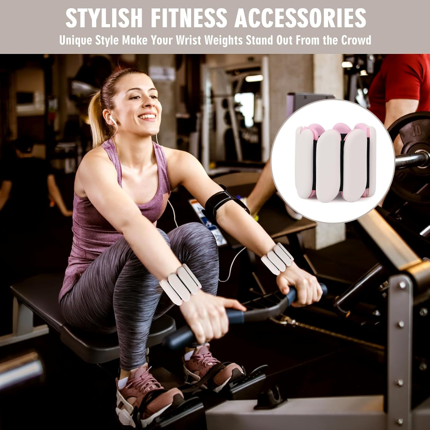 Wrist Weights - 1 Pair (1 Lb Each) | Adjustable Wearable Wrist Ankle Weights, Silicone Wrist Bangles Leg and Arm Weights for Women | Yoga, Dance, Pilates, Swimming, Walking and Gym - Black image number 2