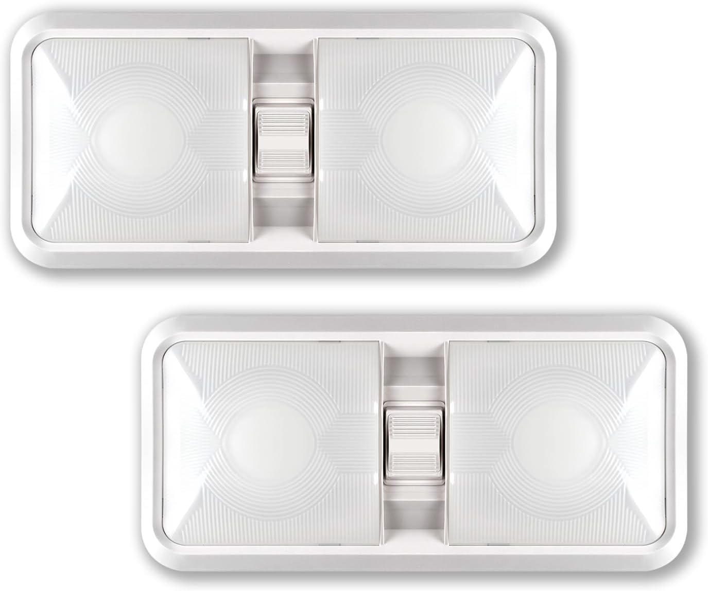 Bhanboth 2 Pack RV LED Lights Interior 12V, 8W 1000LM RV Ceiling Light with on off Switch, DC12-30V LED Light Fixtures for Camper Car Truck Motorhome Boat, Natural White 4000-4500K