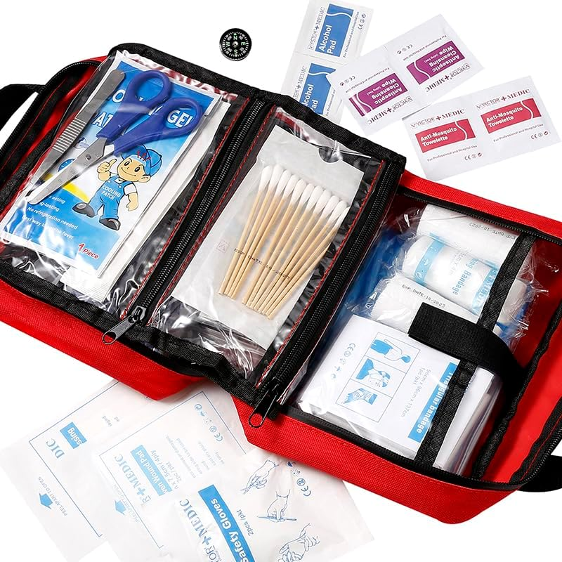 First Aid Kit - 110 Piece -For Hiking, Backpacking, Camping, Travel, Car and Cycling, Sports, Hiking or Office | Fully Packed with Emergency Supplies image number 2