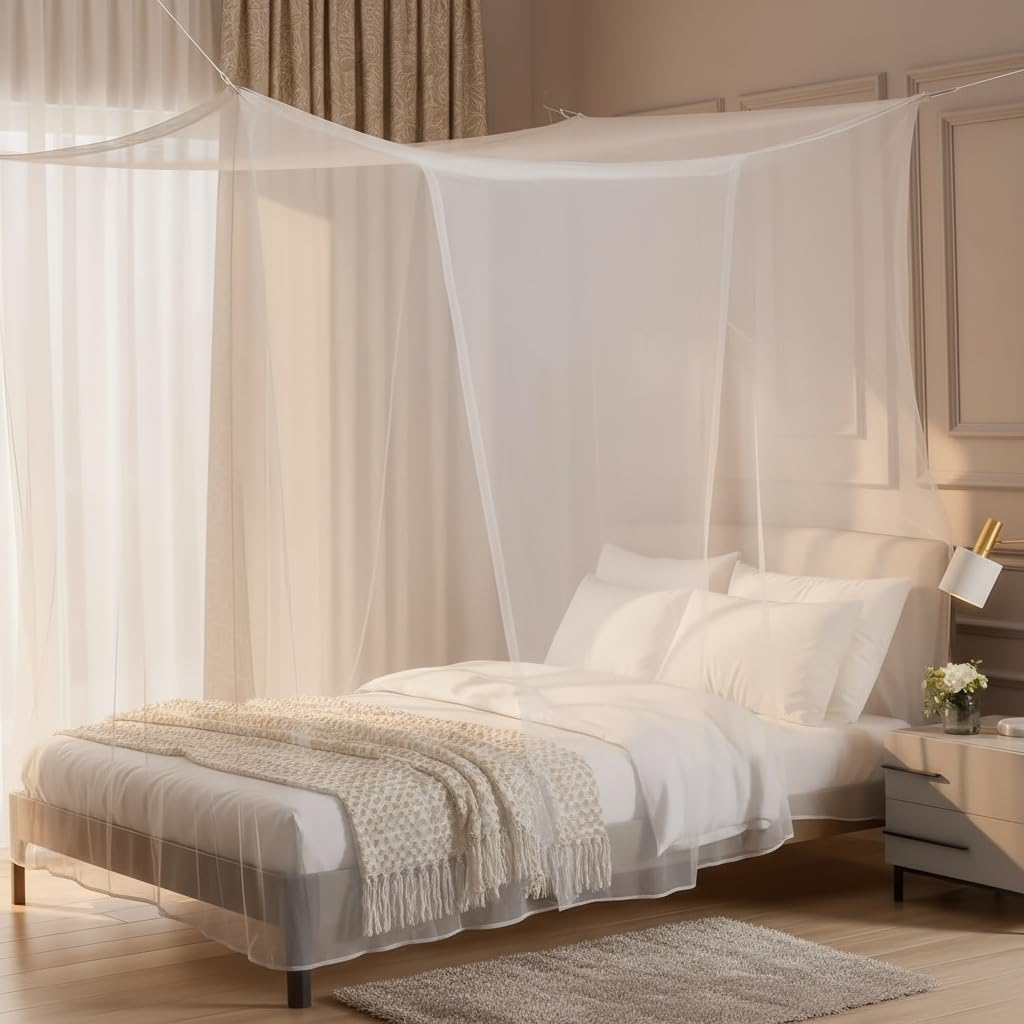 Camp Mosquito Net with Storage Bag, 200 * 200 * 180Cm Ultra Large Mosquito Net Camping Tent for Camping, Finest Holes Mesh 20, Square Netting Curtain for Bunk Bed, Camping, Bedding, Patio image number 1