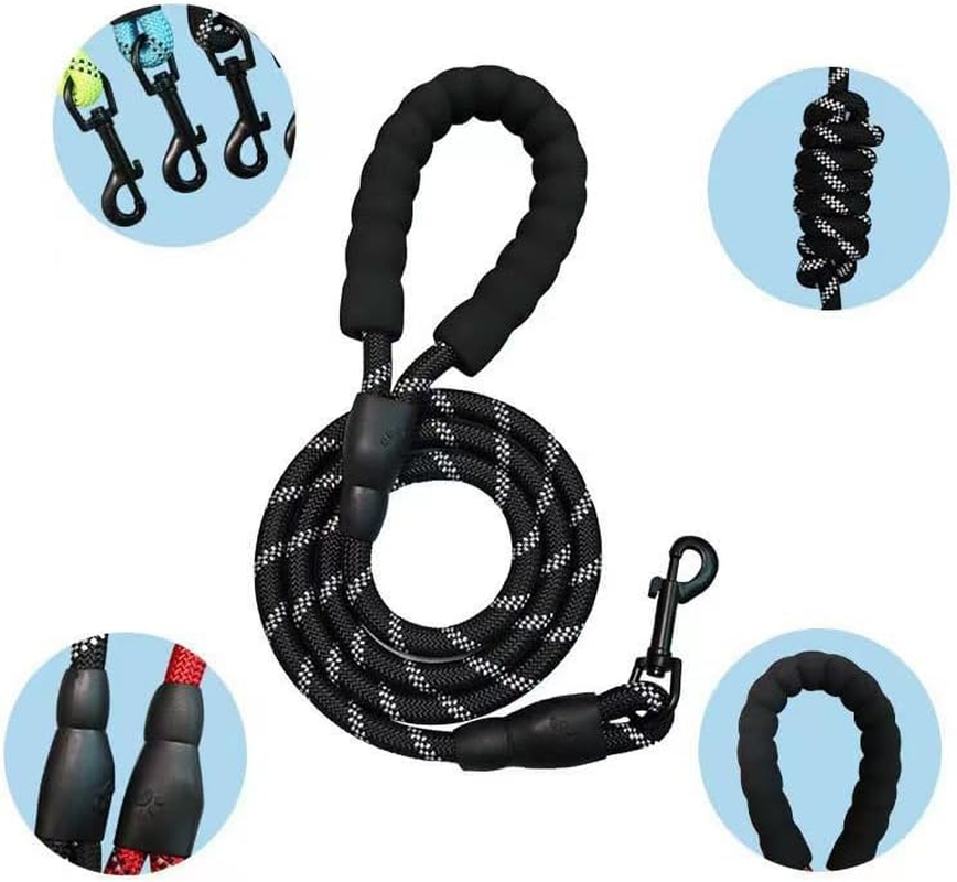 10FT Long Rope Leash for Dog Training, Betterjonny 1/2Inch Strong Dog Leashes with Comfortable Padded Handle, Reflective Nylon Dog Traction Rope for Large Medium Small Dogs Playing, outside Walking