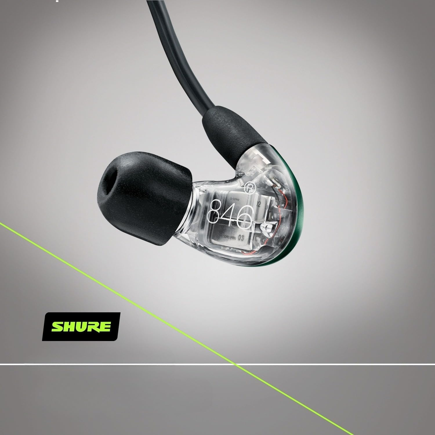 Shure SE846 Wired Sound Isolating Earphones Gen 2, Secure In-Ear Earbuds, High-End Professional Sound, Hi-Def Four Drivers, Upgraded Sound Filters, Durable Quality, Customizable Frequency - Clear - Jade image number 4