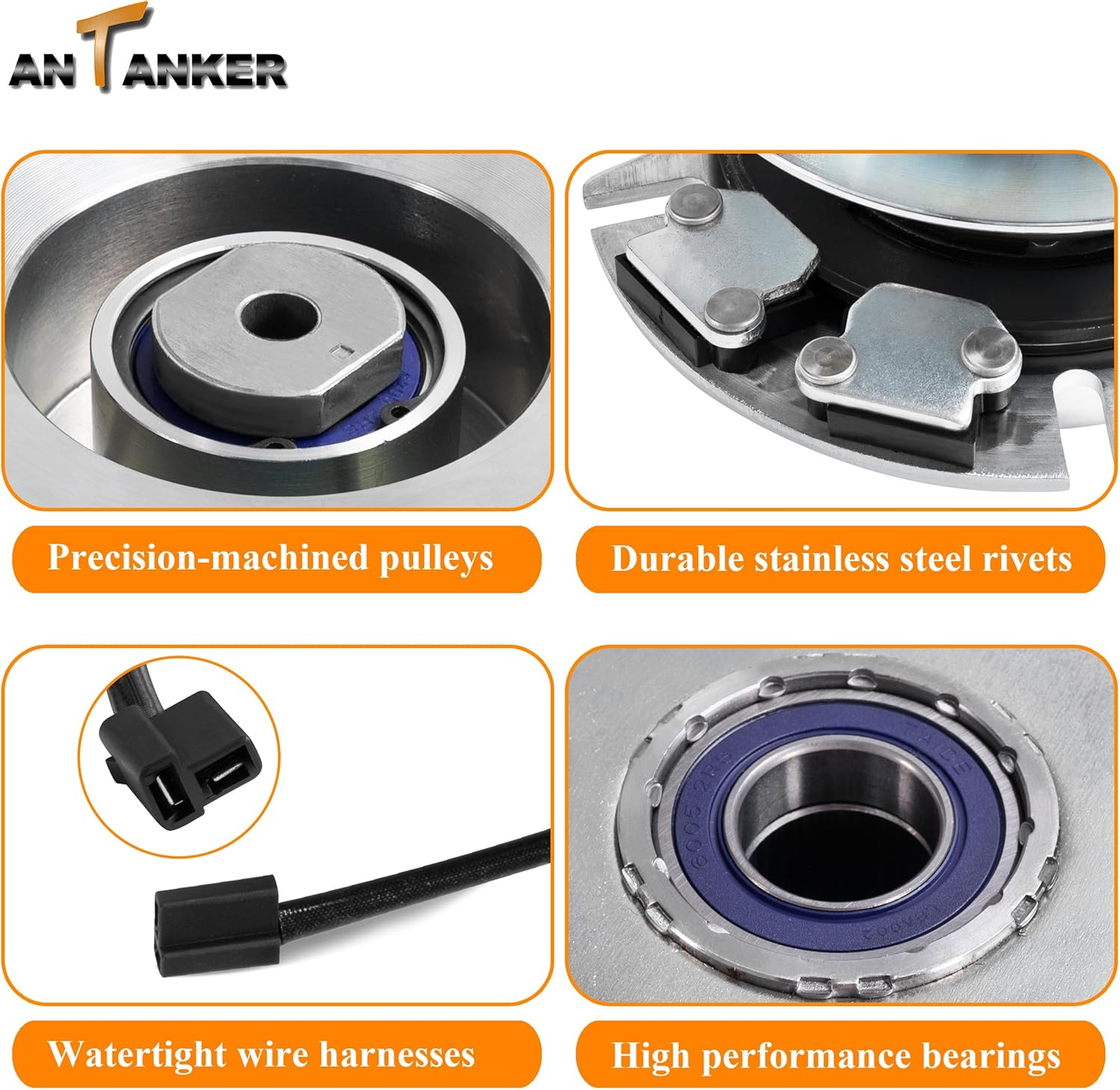 717-04376 Electric PTO Clutch 717-04376A 917-04376 Replaces for Sear S/Troy Bil T/Crafts Man/Bolens/Cub Cad Et/Huskee/Mtd/White Outdoor RZT-42 RZT-S42 Lawn Mower Engines Power Take off Clutch image number 2