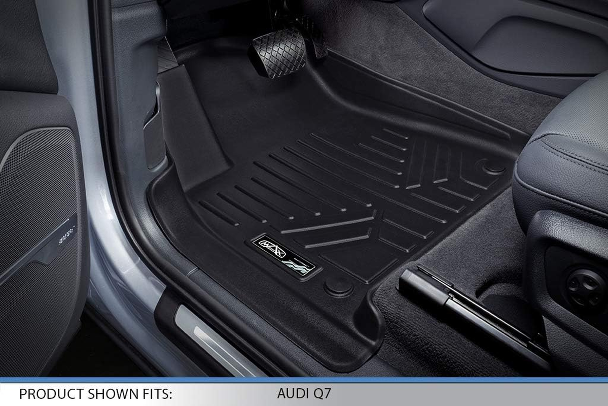 MAXLINER Custom Fit Floor Mats 2 Row Liner Set Black Compatible with 2017-2022 Audi Q7 / 2019-2022 Audi Q8 image number 2