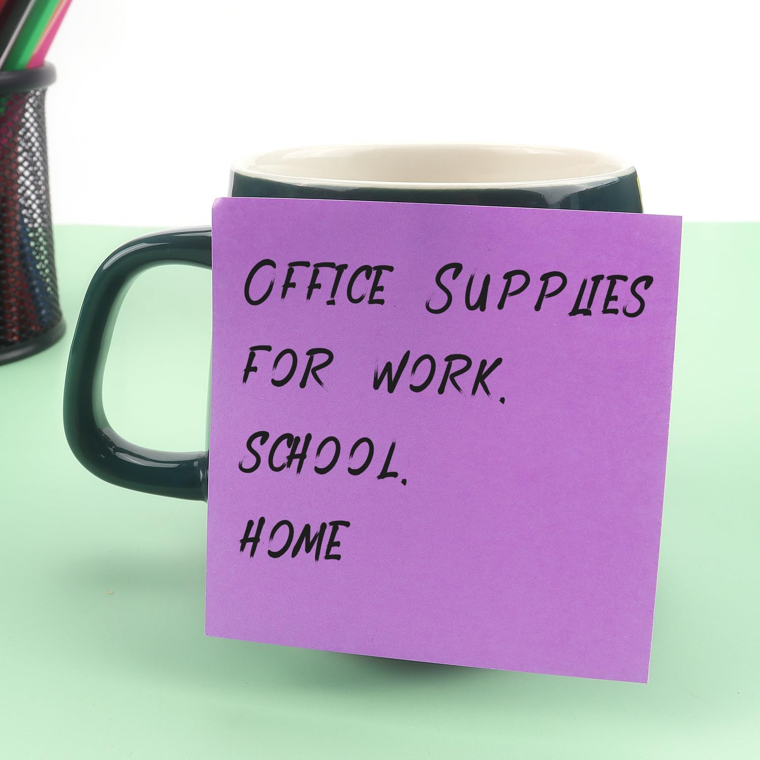 Sticky Notes 3X3 Self-Stick Notes Bright Colors Sticky Notes 8 Pads 80 Sheet/Pad (Purple) - Green image number 5