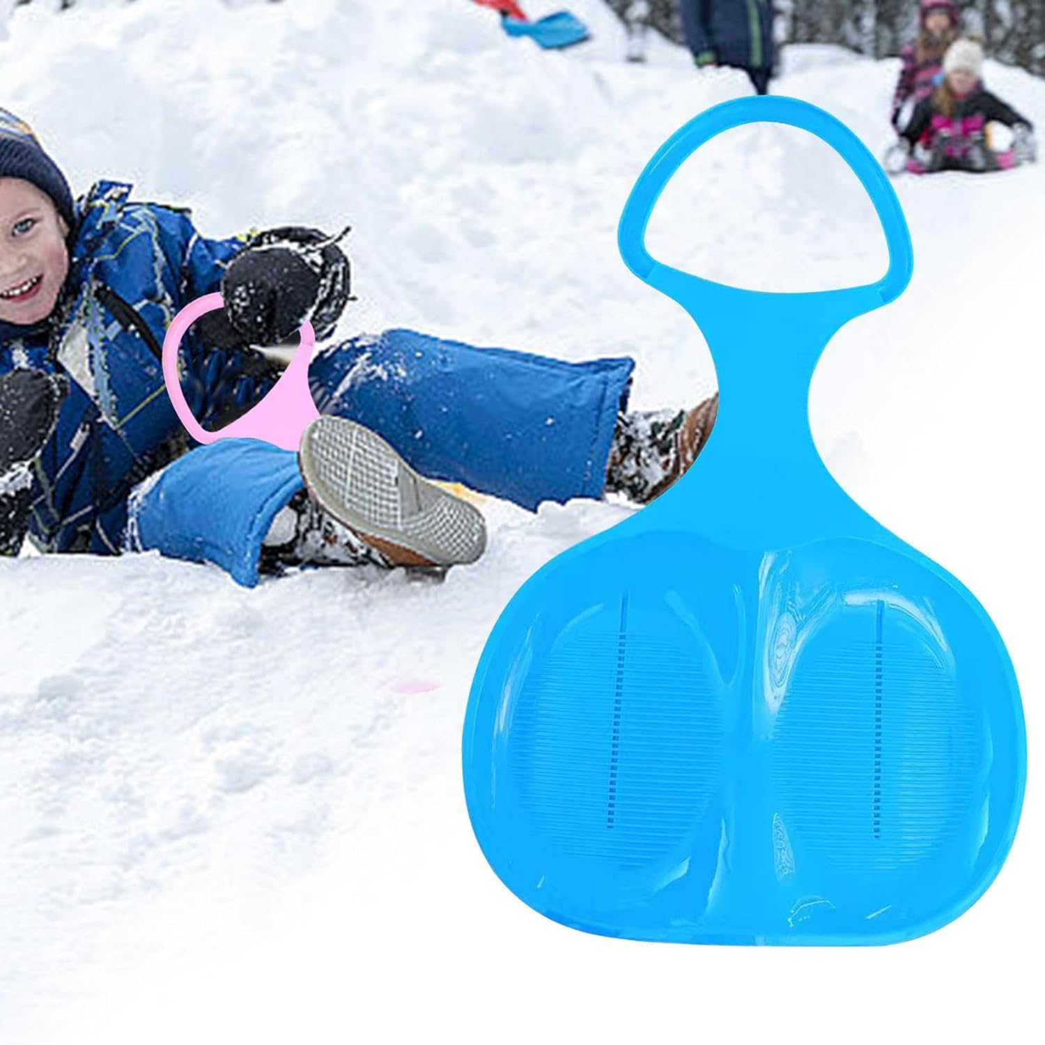 Snow Sled Sledge Durable Toboggan Grass Sliding Sled Downhill Sled Luge for Boys Girls Kids Adults image number 4