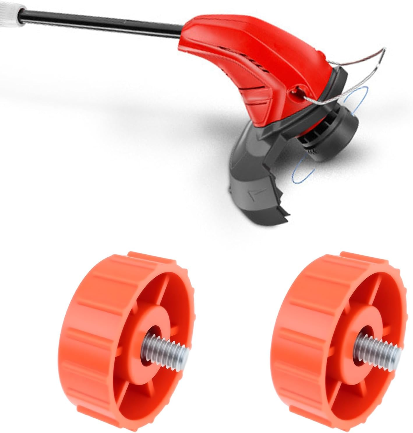 Emagtech 5Pcs Red Trimmer Left Hand Thread Bump Knob 308042003 Compatible with Homelite Compatible with John Deere image number 4