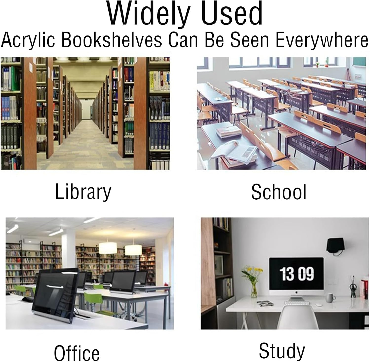 10-Pack Clear Acrylic Display Stands for Tablet, Cd, Photo Album, Brochure Holder, Desktop Easel, Book, Card, Library, Store Shelf, Office and Home - Durable Multipurpose Desktop Organizer image number 3