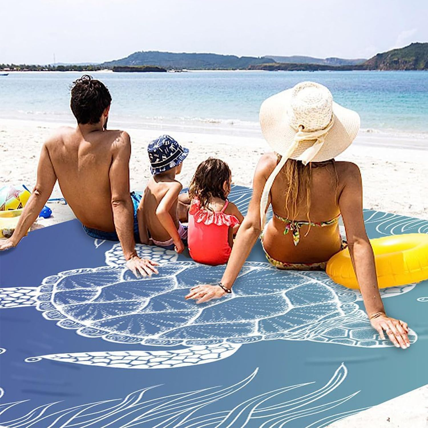 Miners2000 Beach Blanket Waterproof Sandproof, Sand Free Beach Blanket for Adults,Beach Mat Waterproof Sandproof,Oversized Lightweight Blanket for Beach Party, Travel, Camping (Turtle)