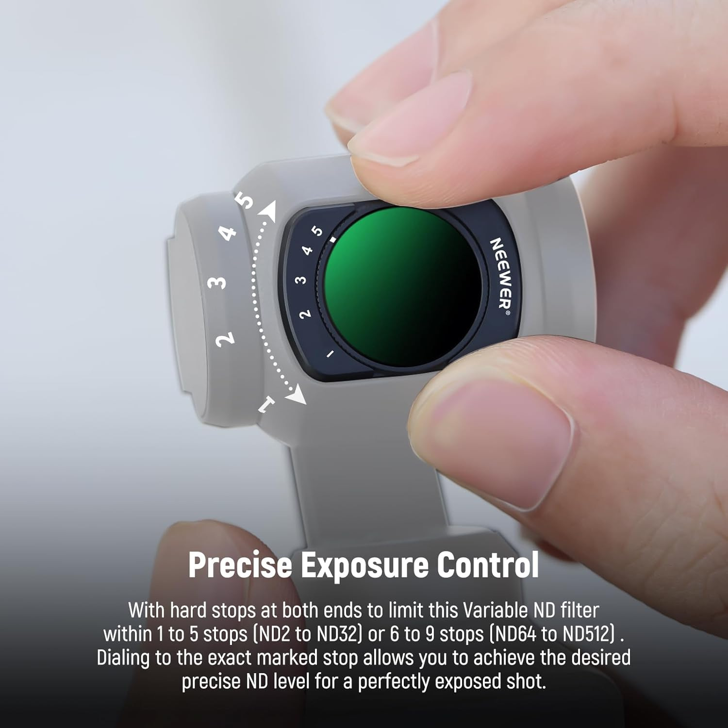 NEEWER Variable ND Filter Set Compatible with DJI Osmo Pocket 3 Creator Combo Accessories, ND2-32, ND64-512, HD Neutral Density Filters with Limited Stops, 2X Screen Protector, 2X Cleaning Cloth image number 6