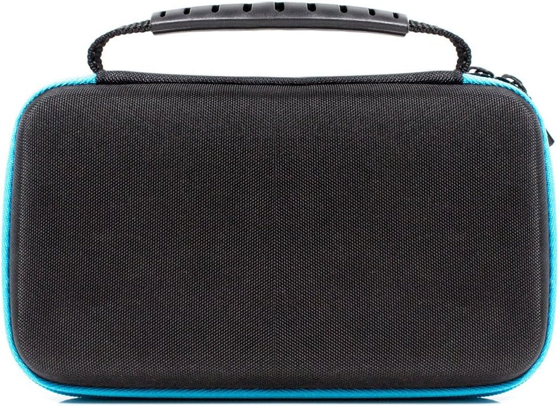 2DS XL Case, Orzly Carry Case for New Nintendo 2DS XL - Protective Hard Shell Portable Travel Case Pouch for New 2DS XL Console with Slots for Games & Zip Pocket - Blue on Black image number 1