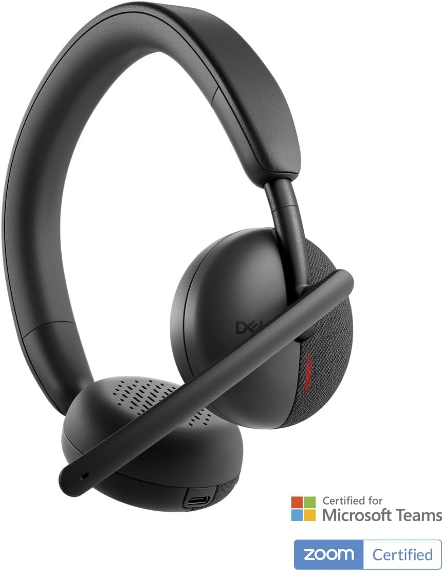 Dell WL3024 Wireless Headset, AI Noise Cancelling Boom Mic, Bluetooth 5.3, Microsoft Teams & Zoom Certified, 25 Hour Talk Time, 3-Warranty image number 6