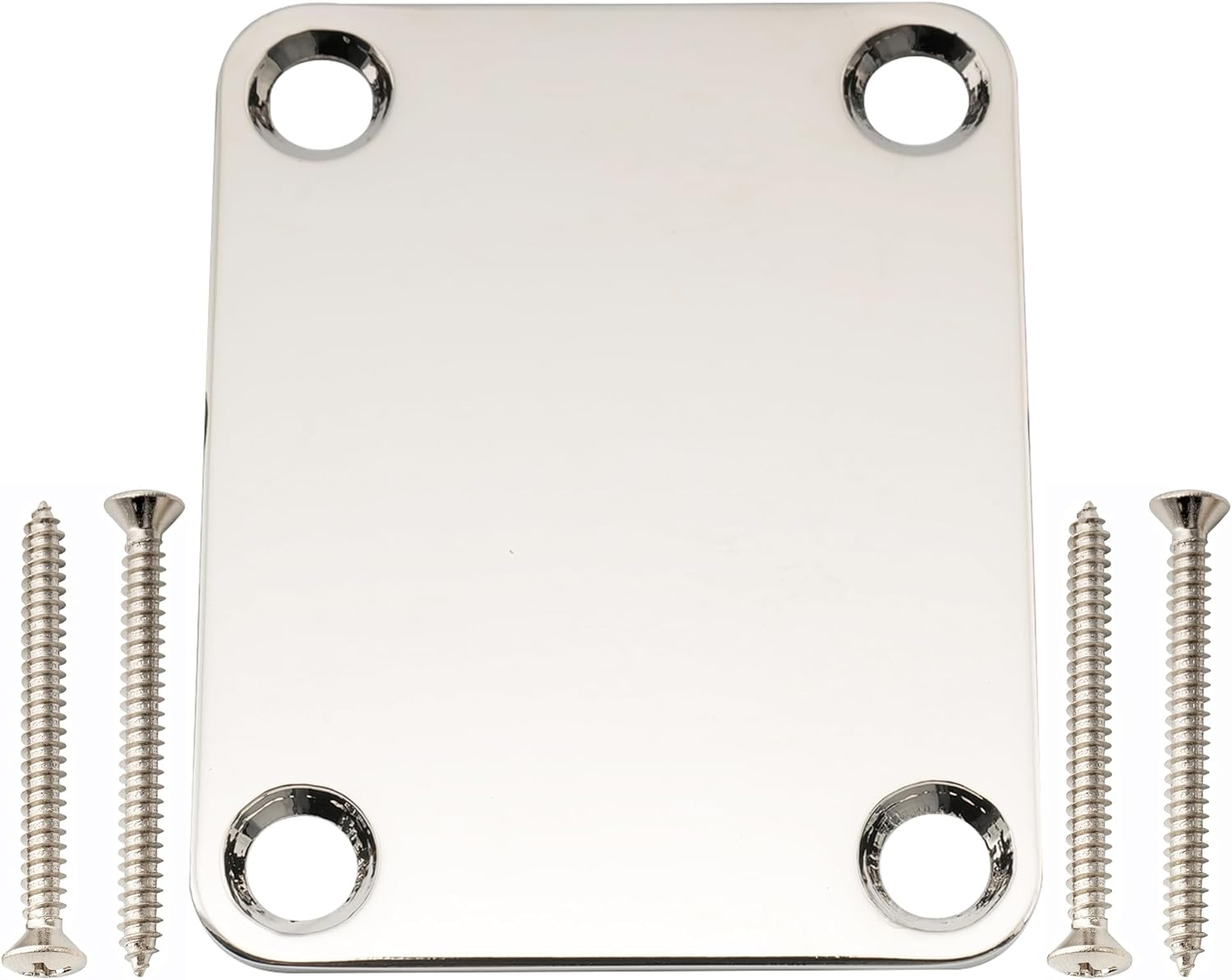 Musiclily Pro 4-Bolt Steel Neck Plate for Stratocaster Telecaster Electric Guitar or Bass, Nickel