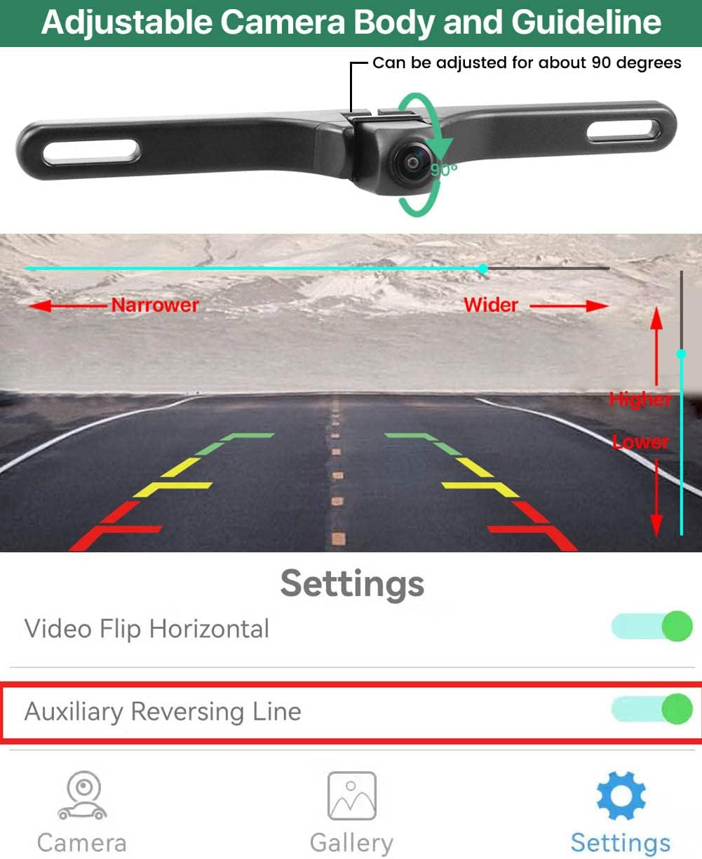 Wifi Car Wireless Backup Camera, Greenyi 5G 720P HD Car License Plate Rear/Front View Reverse Camera for Iphone Ipad Android Smart Phones Tablets Which Support Double Band Wifi(2.4Ghz and 5Ghz) image number 5