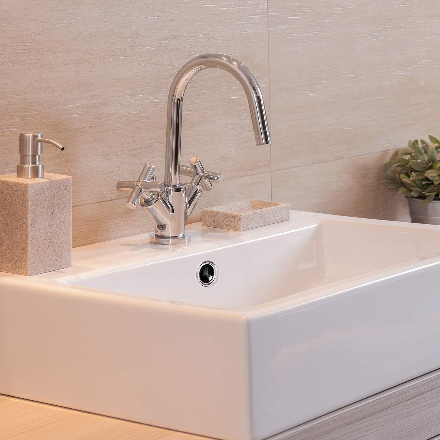 12PCS Sink Overflow Ring Sink Hole round Overflow Trim Cover Drain Cap Fit for 22-24Mm Overflow Hole Diameter Kitchen Bathroom Sink Accessories image number 2