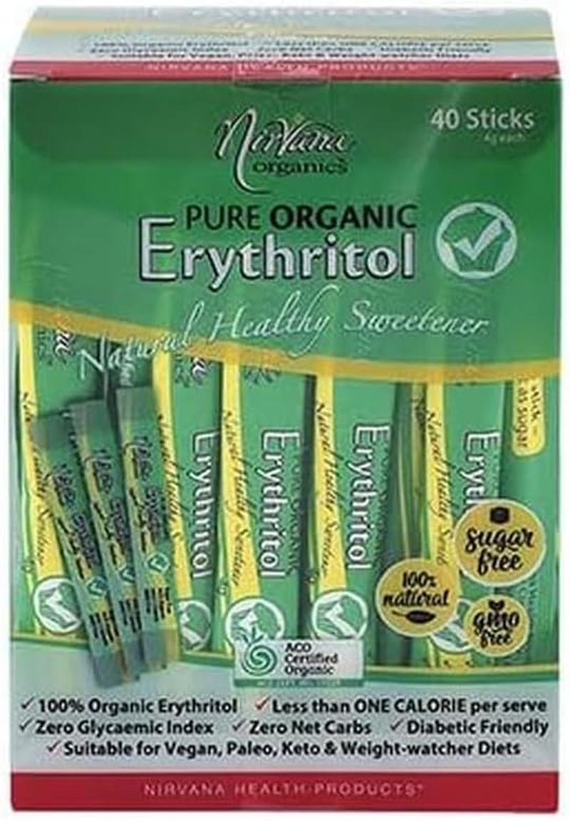 Nirvana Organics Erythritol Organic 40 Sachets 4 G image number 1