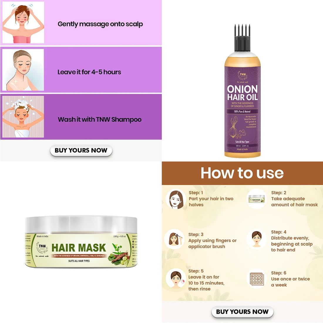 TNW-THE NATURAL WASH Amla Hair Mask + Onion Hair Oil with Natural Ingredients