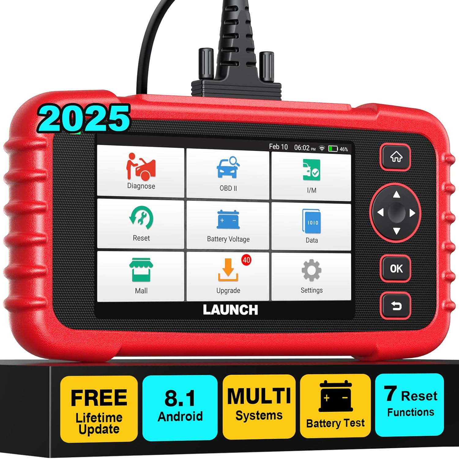 Launch OBD2 Scanner CRP123X Code Reader Tcm/Engine/Abs/Srs/Airbag Tools 2022 Battery Test Scanner for Car, One-Click Lifetime Free Update Wifi Connection, Autovin Scan Tool,7.0 Android OS,16GB ROM image number 3