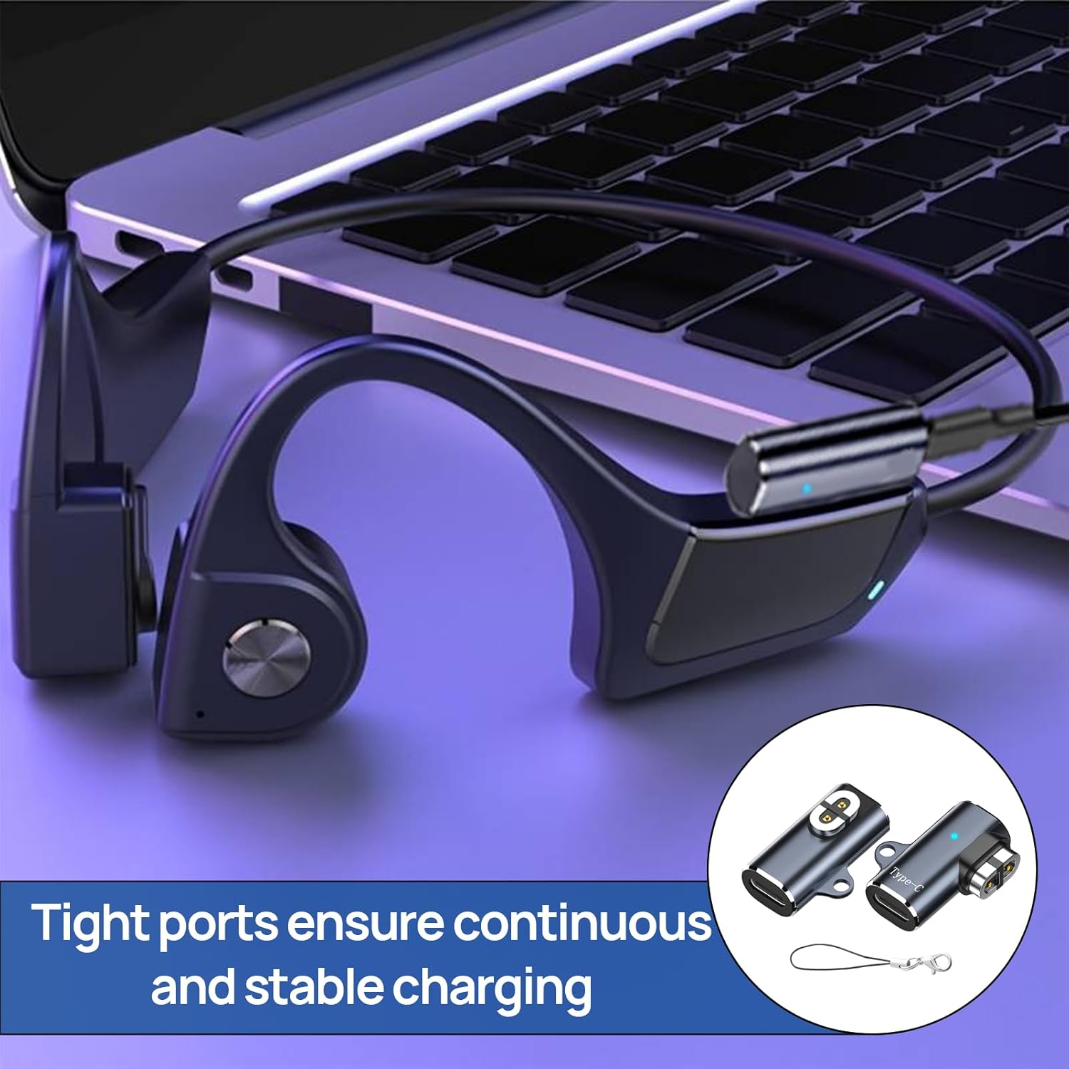 2Pcs Type-C Magnetic Charger Adapter Compatible for Shokz Openrun Pro 2, USB C Headphone Adapter Charging Converter for Aftershokz Aeropex, Shokz Openrun, Openrun Pro, Openrun Mini image number 2