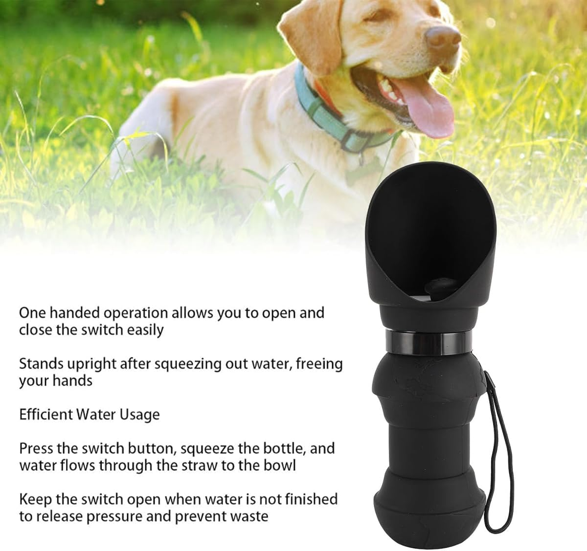 Portable 550Ml Dog Water Bottle | Foldable Pet Travel Water Dispenser | Outdoor Pet Water Kettle with Leak-Proof Design | Compact Dog Drinking Bottle image number 3