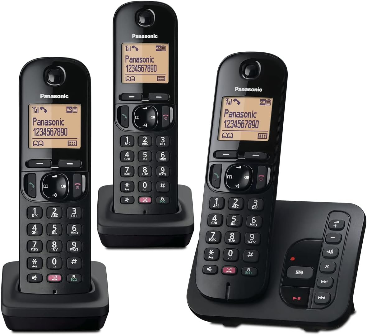Panasonic KX-TGC263E Digital Cordless Phones: 18-Min Answering Machine, Dedicated Call Block Button, an Easy-To-Read Dot-Matrix Display and a Hands-Free Speakerphone image number 5