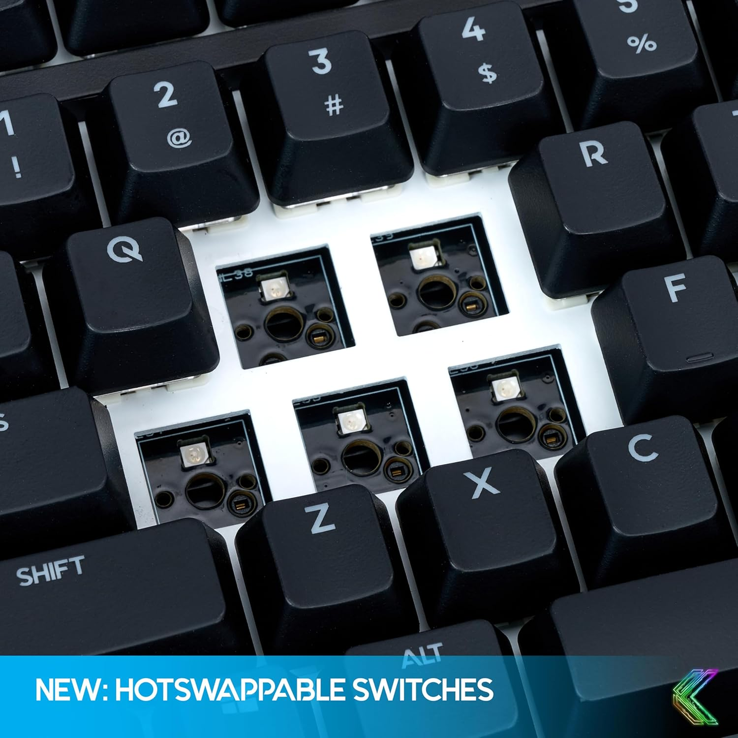 KINESIS Freestyle Edge RGB plus Split Mechanical Keyboard | Hotswap Tactile Switches | RGB | Ergonomic | Lift Kit Included | Detachable Palm Support | Fully Programmable | Mac Keycaps Included image number 5