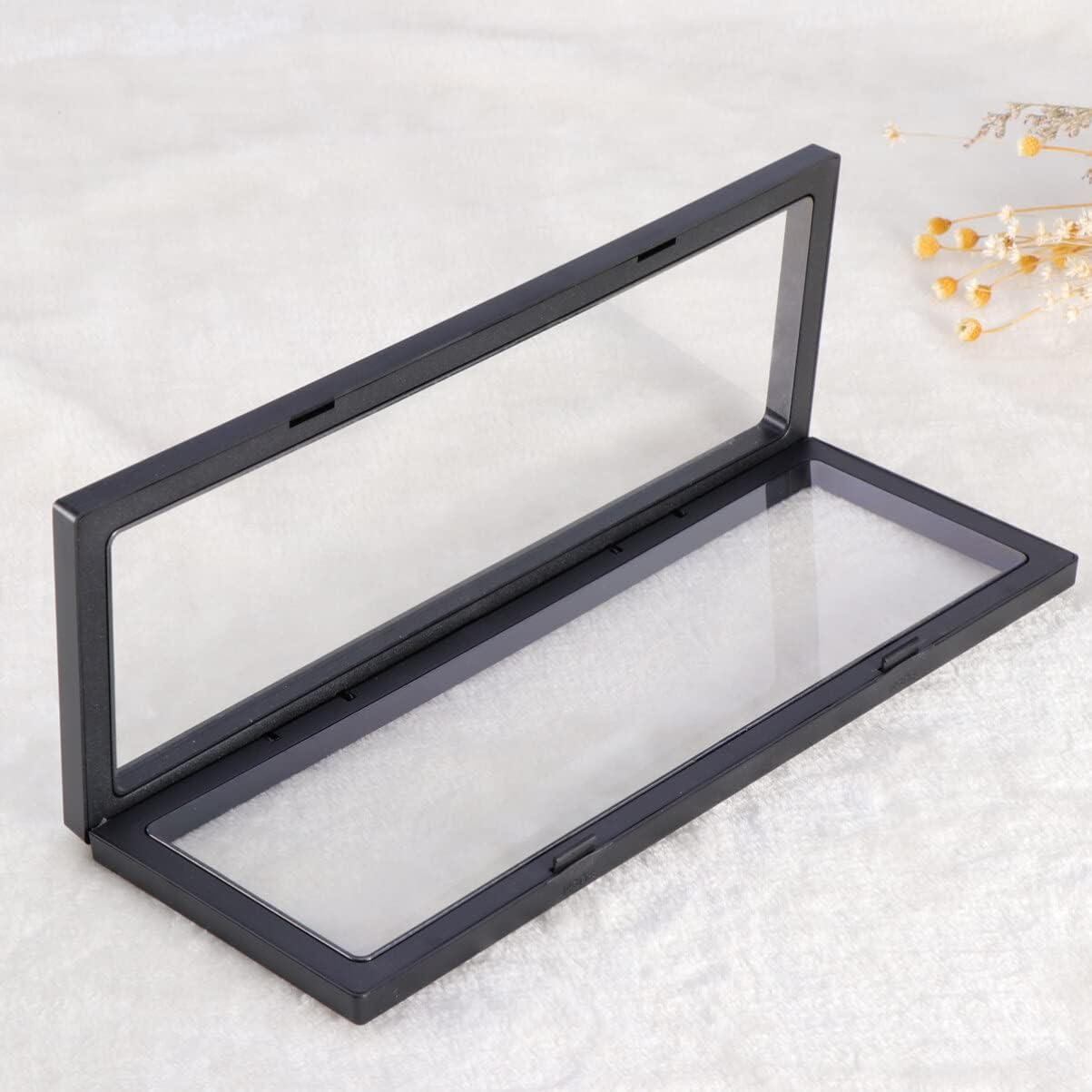 AOKWAWALIY 3D Floating Frame Shadow Box Display Case Coin Box Jewelry Display Show Case 11X30Cm (Black) image number 5