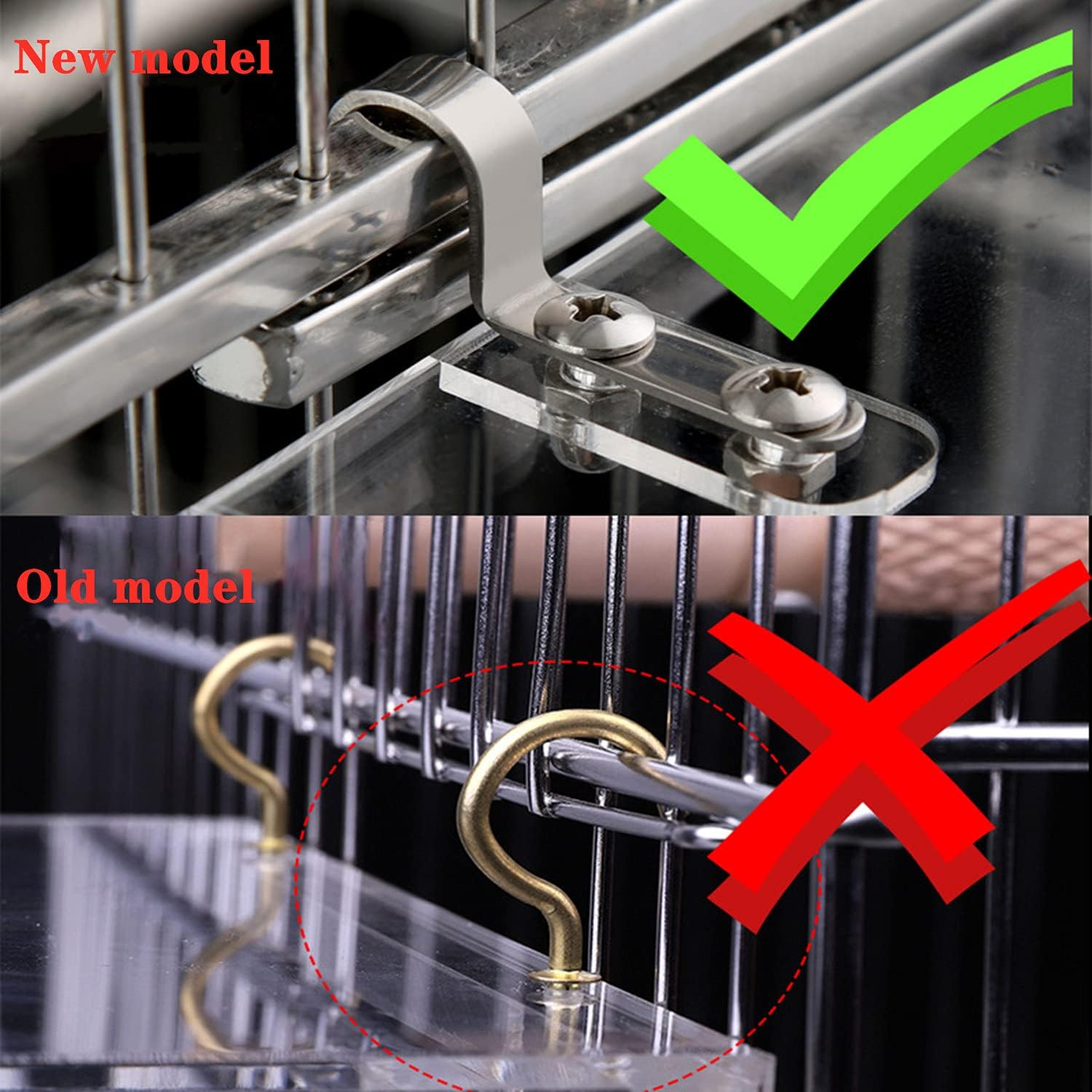 SETCO Automatic Bird Feeder No Mess Bird Cage Pet Feeder Seed Food Container for Parakeet Canary Cockatiel Parrot Finch Canary Acrylic (Medium-New) image number 3