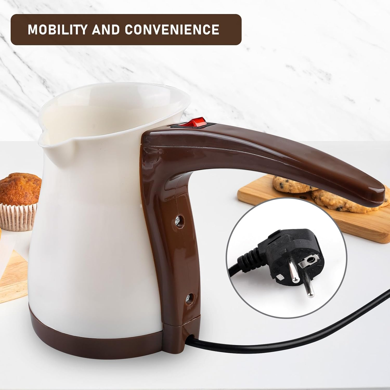 Turkish Coffee Maker, Electric Coffee Maker, 500Ml Electric Turkish Coffee Machine, 600W, 220V Induction Espresso Machine, Electric Kettle, for Home Moka Teapot Tea Coffee (Beige)