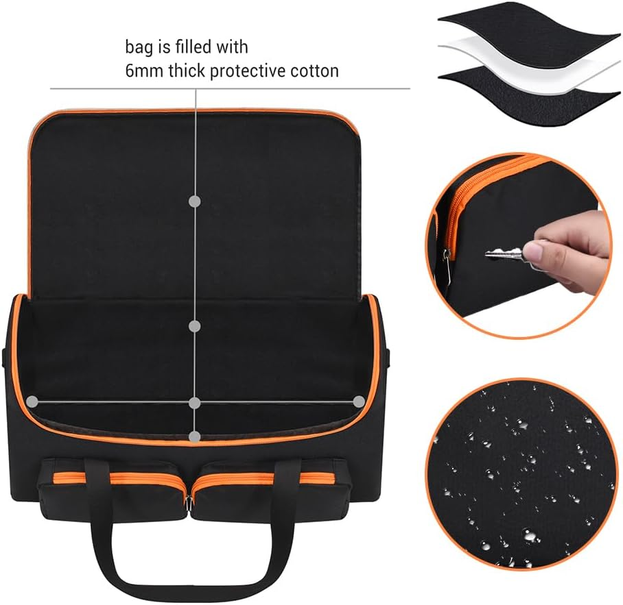 Universal Audio Storage Bag with Microphone Pockets Outdoor Travel Case Shockproof Portable Protective Case, for J-BL Partybox On-The-Go Essential image number 5