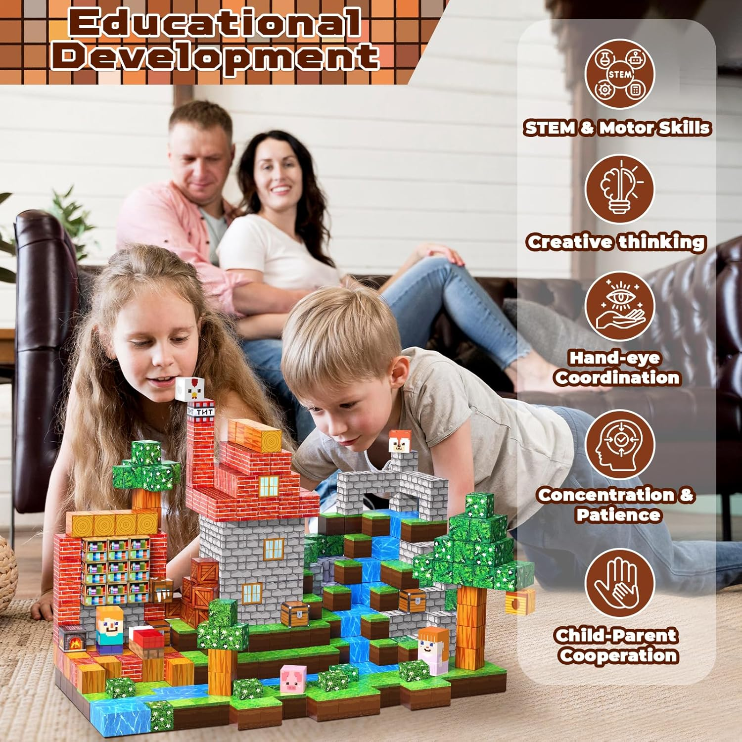 Goody King Magnetic Building Blocks|150Pcs Magnetic Building Cube Game, Constructions Toys for Boys & Girls Age 3-4,5-8 9 10,STEM Montessori Stacking Toy, Sensory Tiles Birthday for Toddlers image number 5