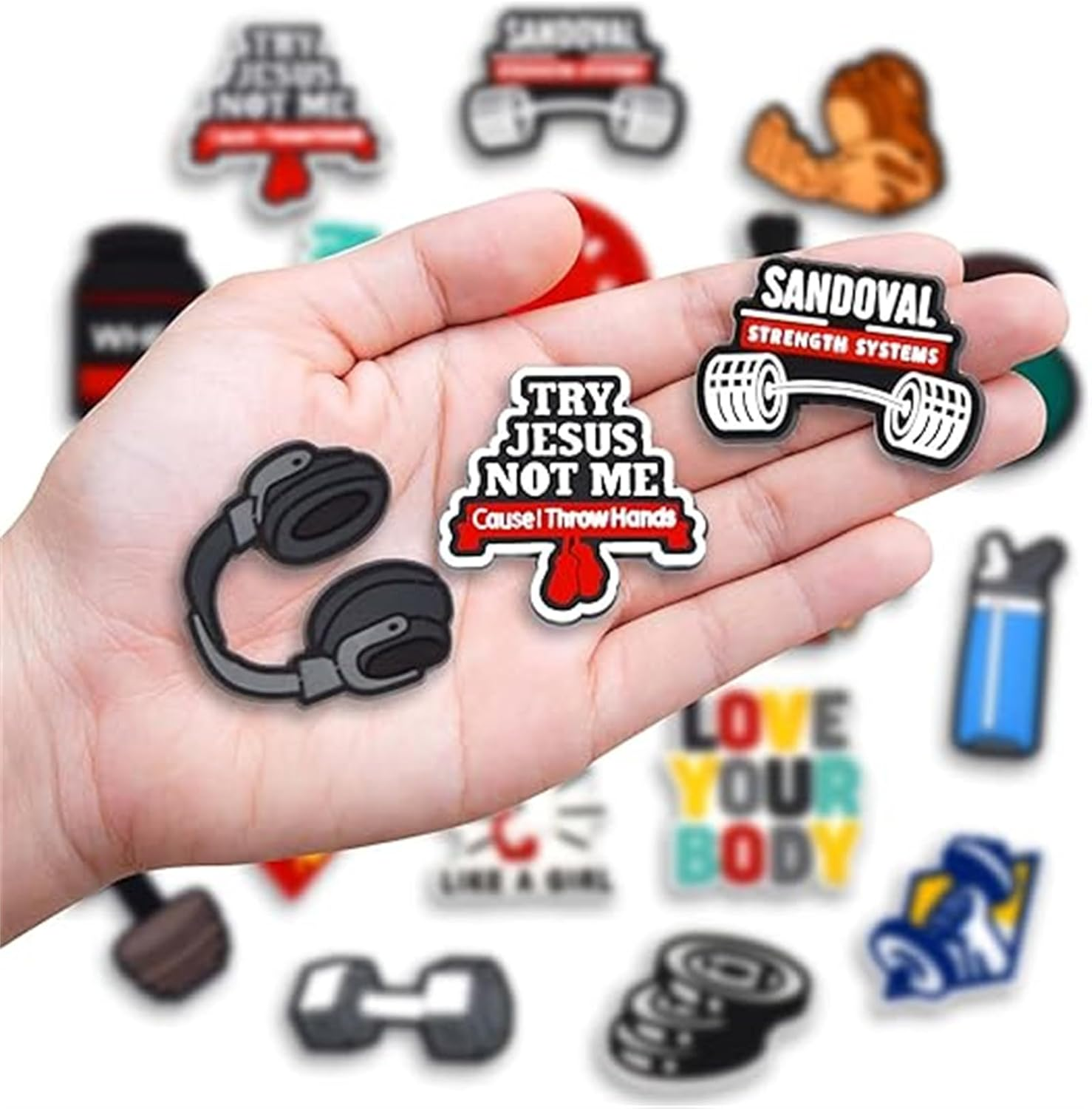 30PCS Gym Shoe Charms for Clog Decoration, Sport Fitness Croc Charms Pin Accessories for Adult Men Women Teens Boys Party Favor image number 4