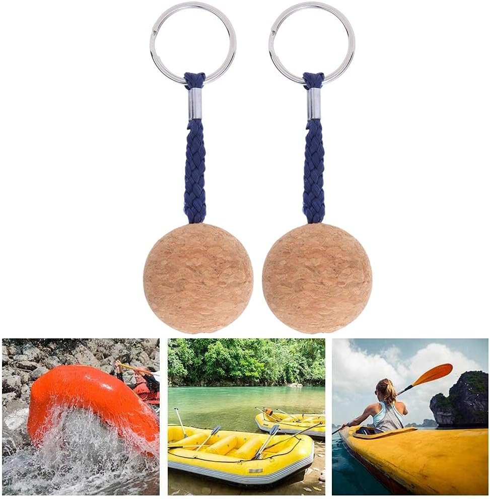 Floating Keychain, Floating Cork Ball Key Ring 2 Pcs Buoyant Keychain Floating Cork Keyring Water Sport Accessories for Marine Boat, Fishing, Sailing, Kayaking - Orange image number 4