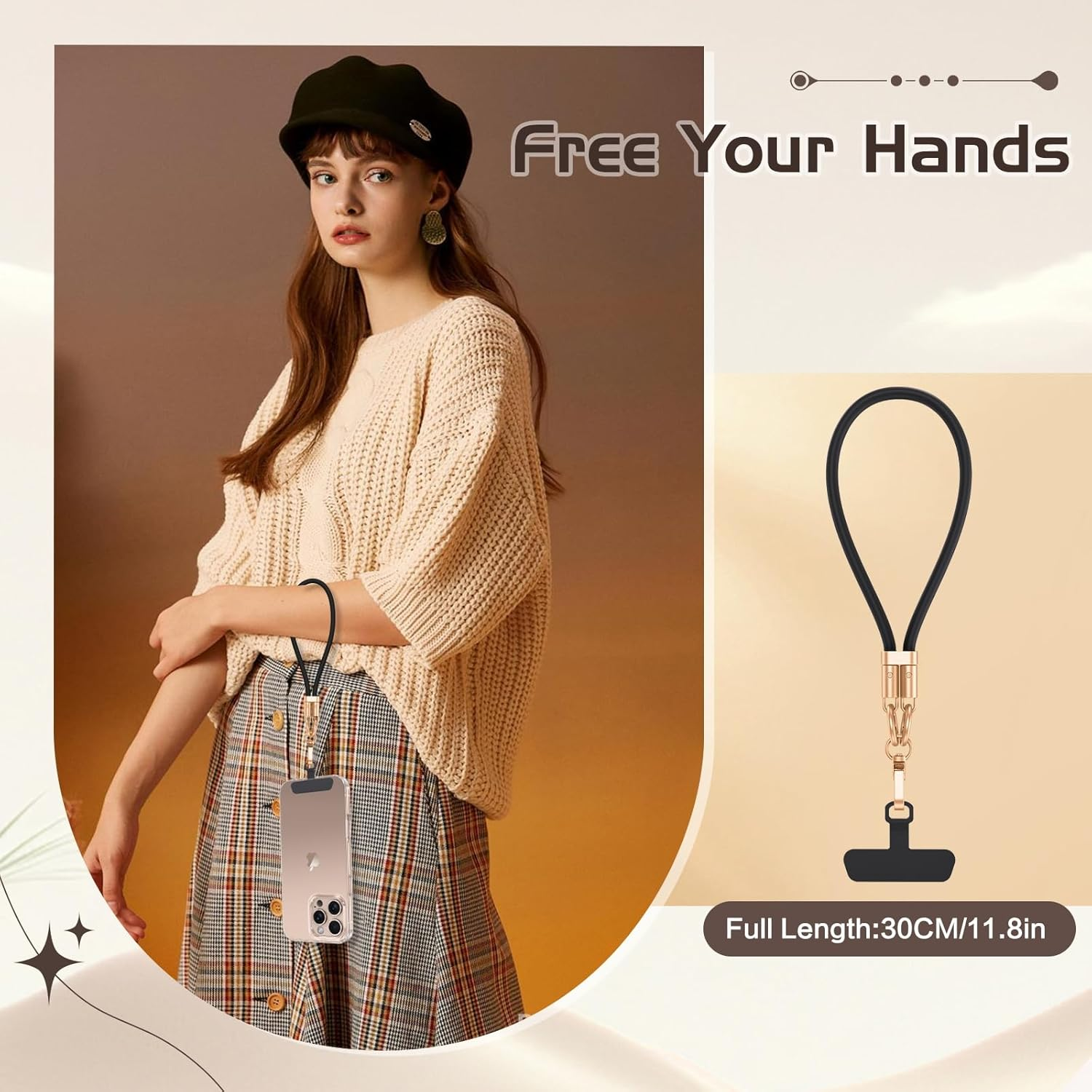 DUEDUE for Universal Silicone Phone Lanyard, Crossbody Phone Strap for Neck Adjustable Wrist Straps as Phone Grip Compatible with Most Phone Cases Cover image number 5