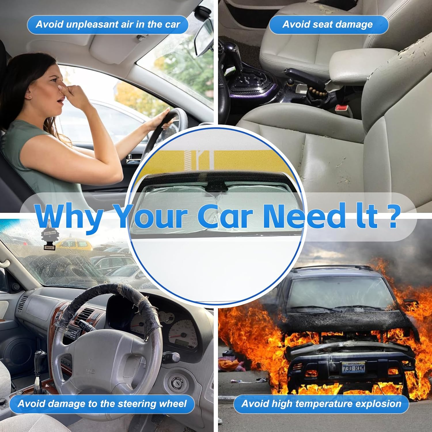 Windshield Sun Shade for Audi Q5 2018-2025 Double Layer 240T Front Window Shade Custom Fit Q5 SQ5 Premium, Premium Plus, Prestige Crossover SUV Sun Visor Foldable Shade Blocks UV Rays Accessories image number 5