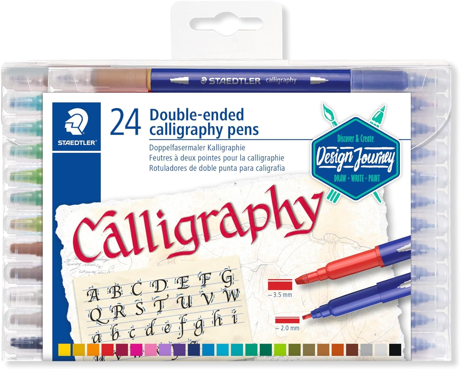 Staedtler Double-Ended Calligraphy Pens 24-Pieces, Assorted image number 1