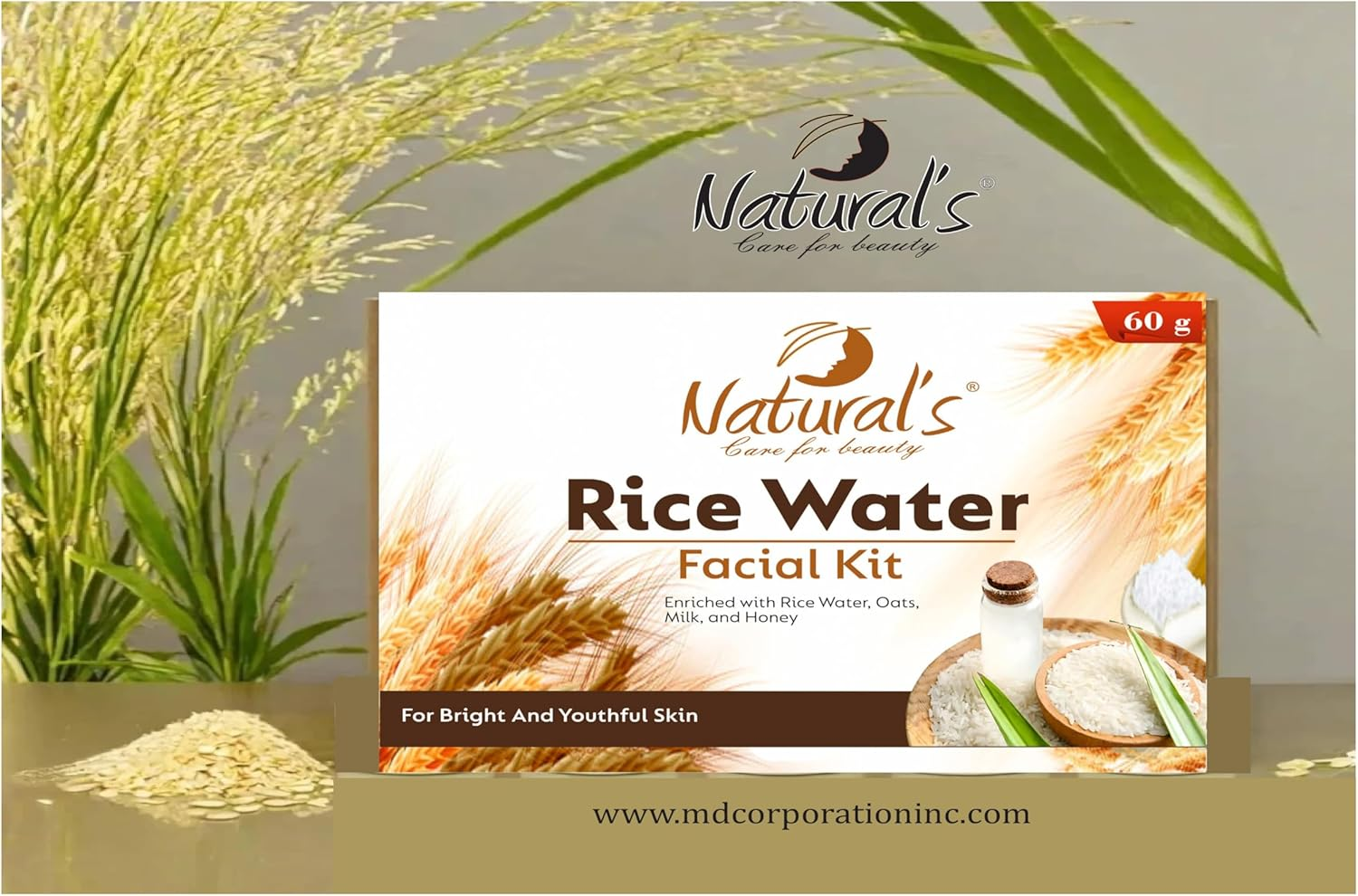 Natural'S Care for Beauty Rice Facial Kit with Rice Water 60 G | Suitable for All Skin Types image number 1
