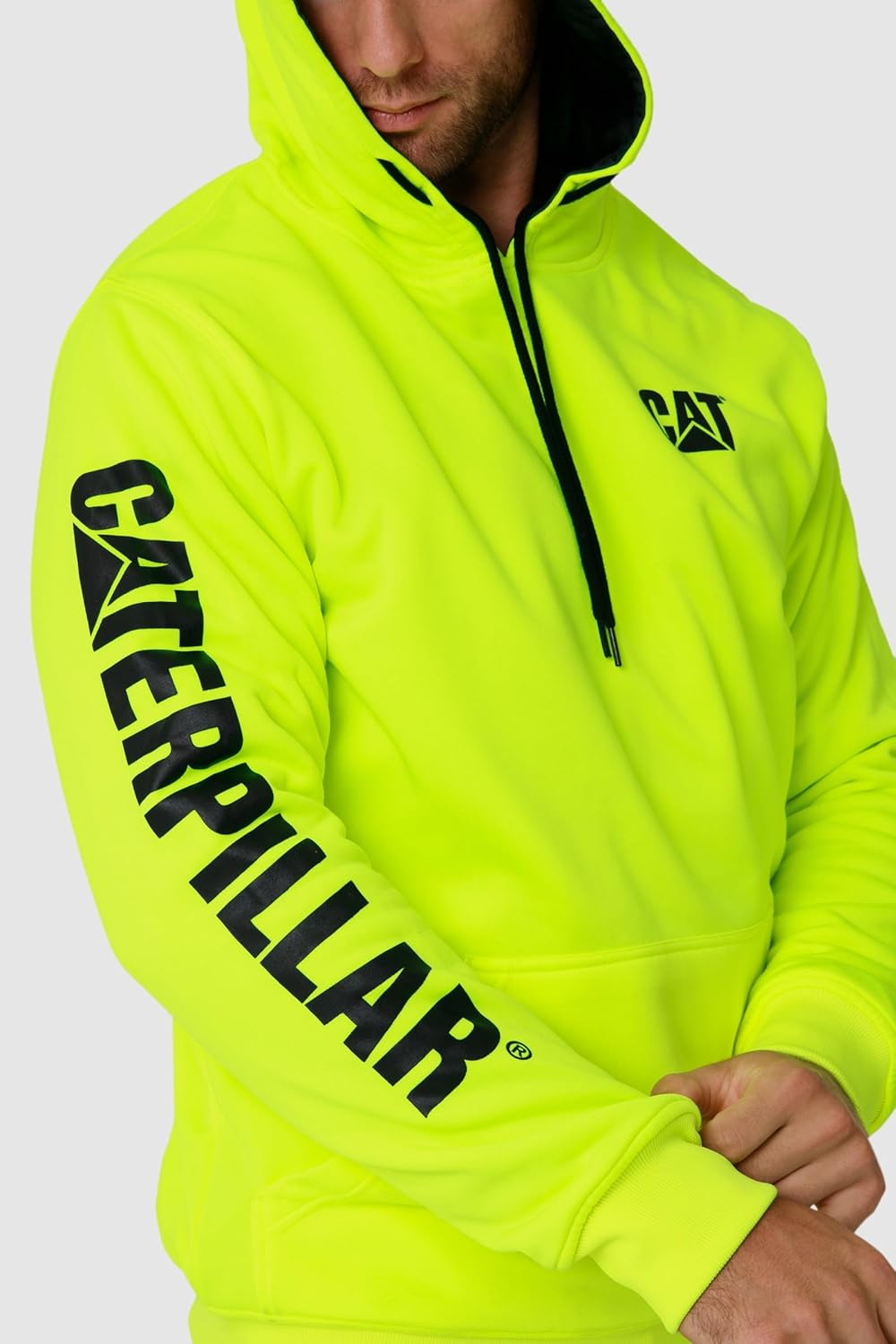 Caterpillar Mens Classic Hoodie, Hi-Vis Yellow, Medium US image number 6